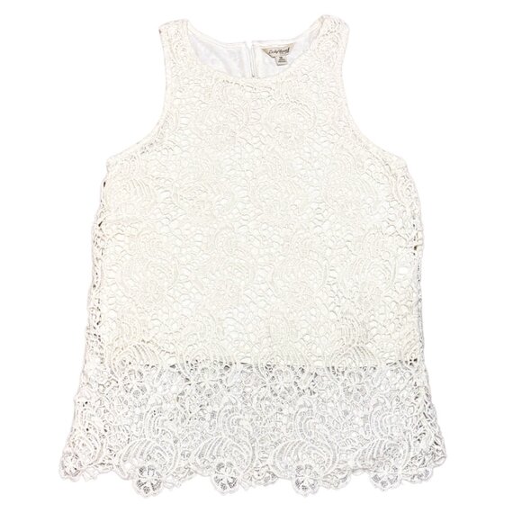Lucky Brand Tops - Lucky Brand Sleeveless WhiteBoho Crochet Scoop Neck Tank Women's Medium